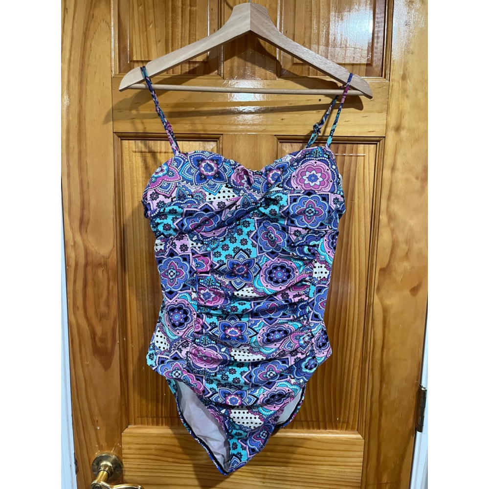 Womens Love Your Assets by Sara Blakely Spanx Floral One Piece Swimsuit Large